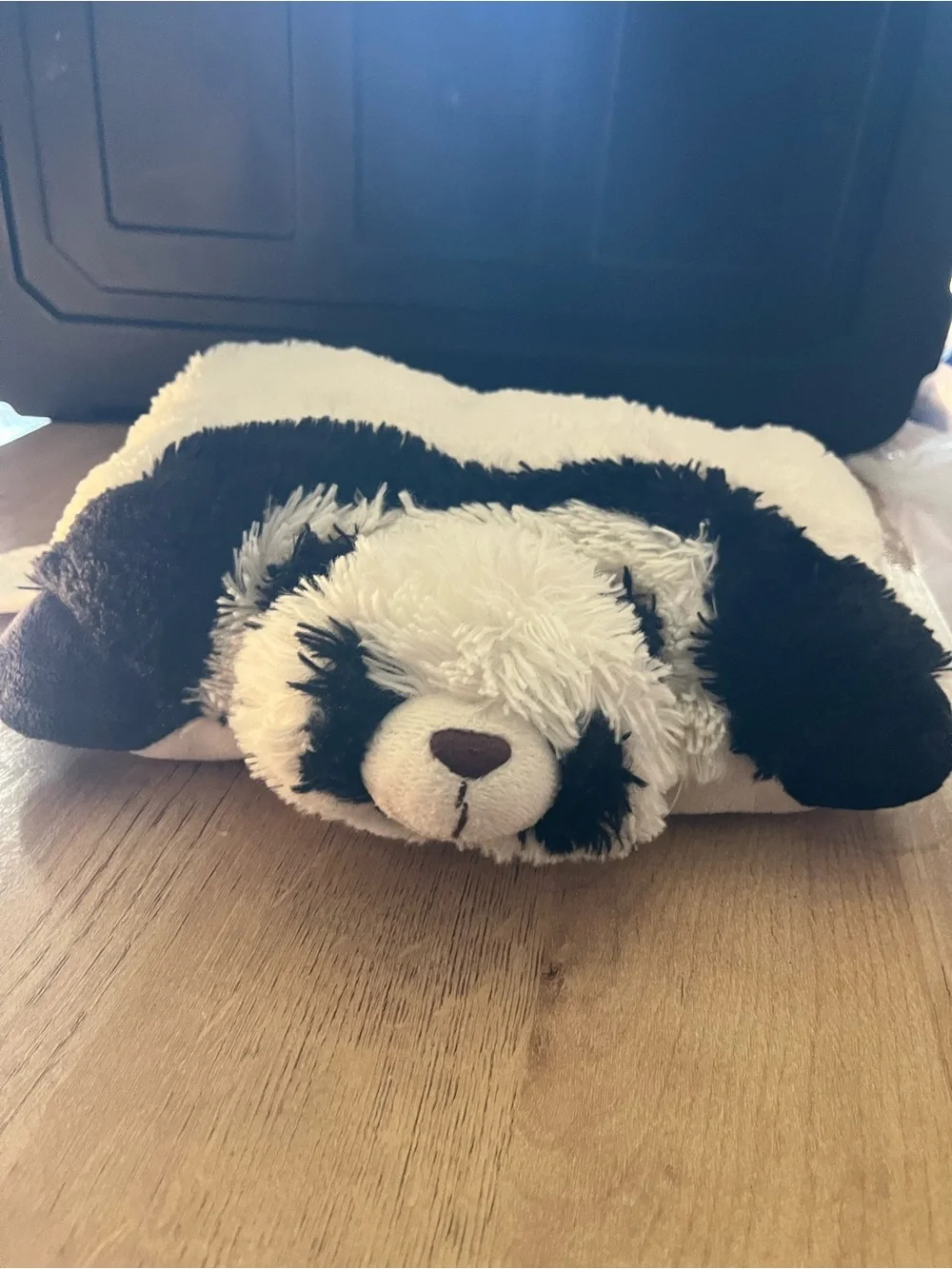 Plush Panda Dog Pillow Bed - Black and White Cozy Cushion